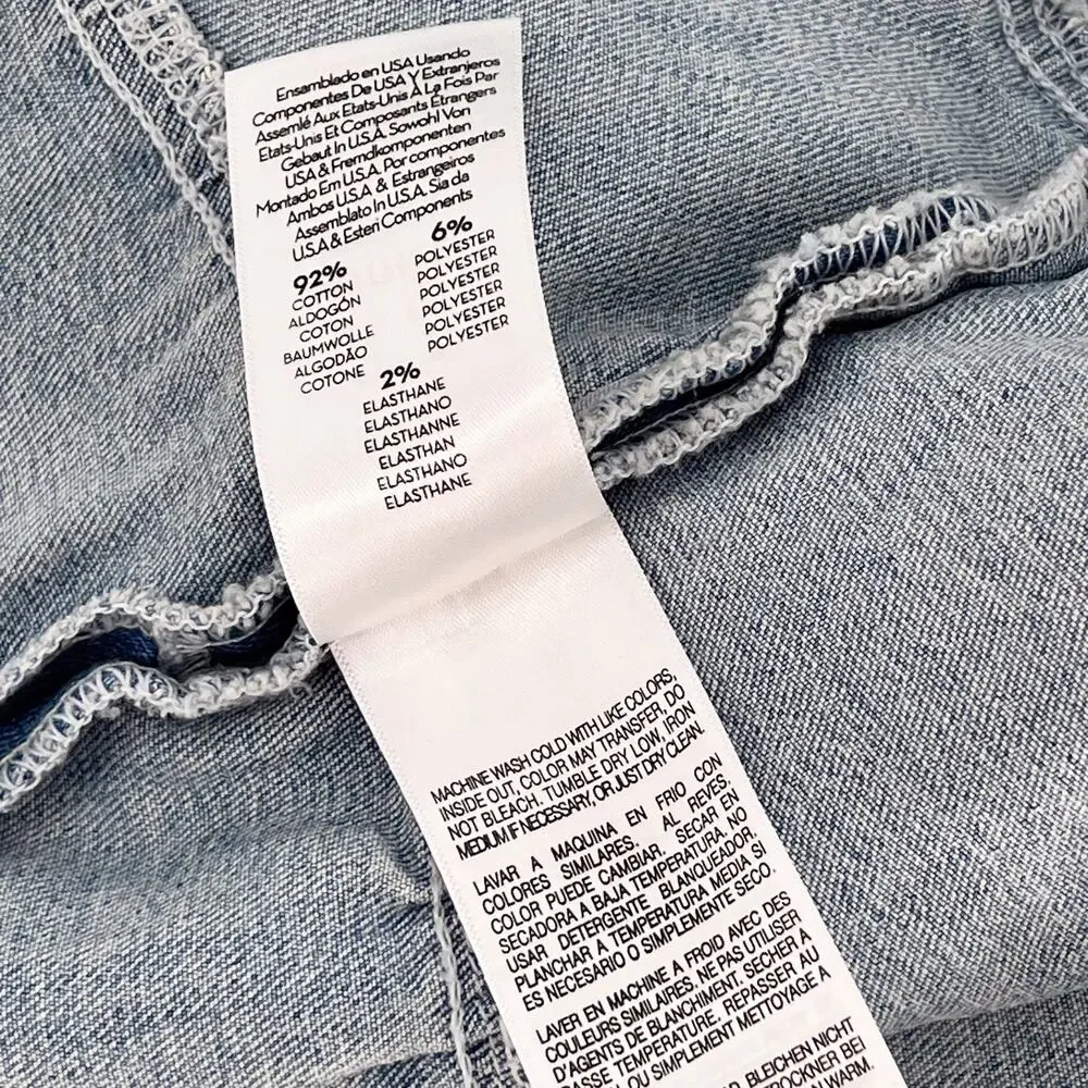 MOTHER The Ruffle Raw Edge Mini Skirt Action Shot Women’s Size 27 Denim